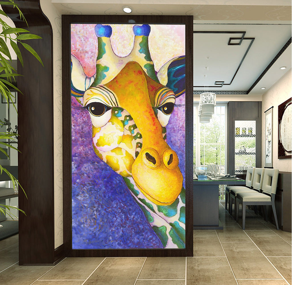 3D Giraffe Head WG088 Wall Murals