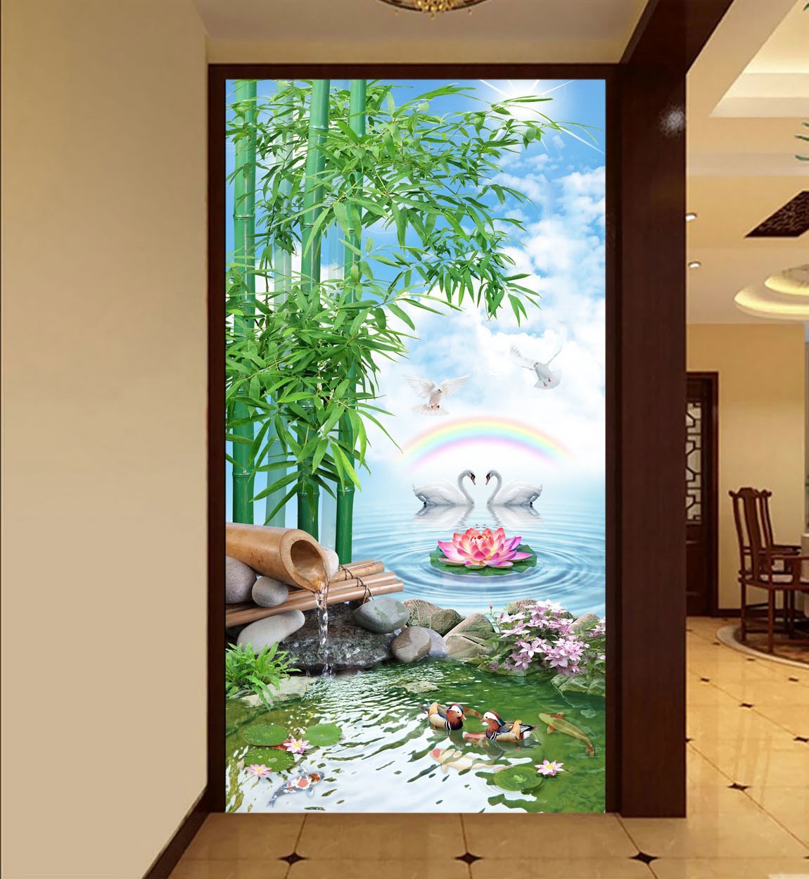 3D Mandarin Duck 364 Wallpaper AJ Wallpaper