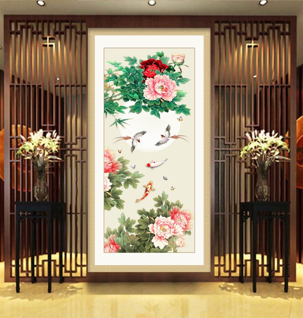 3D Carp Flower 395 Wallpaper AJ Wallpaper