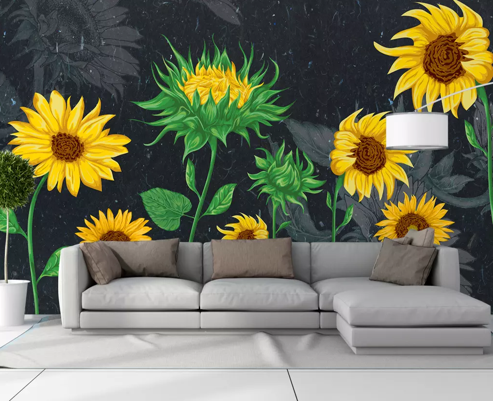 3D Oil Painting Sunflower 306 Wallpaper AJ Wallpaper 2