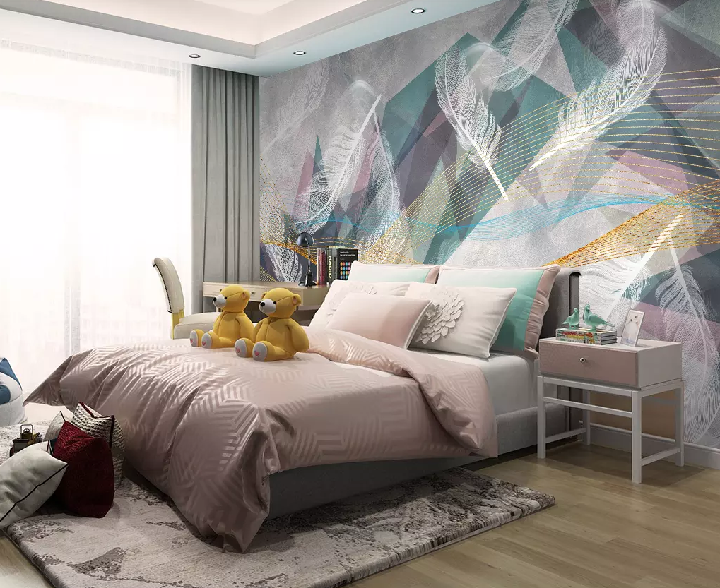 3D White Feathers Falling 431 Wallpaper AJ Wallpaper 2