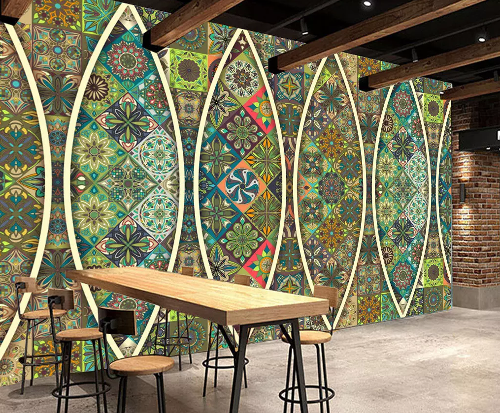 3D Oval Frame Pattern 414 Wallpaper AJ Wallpaper 2