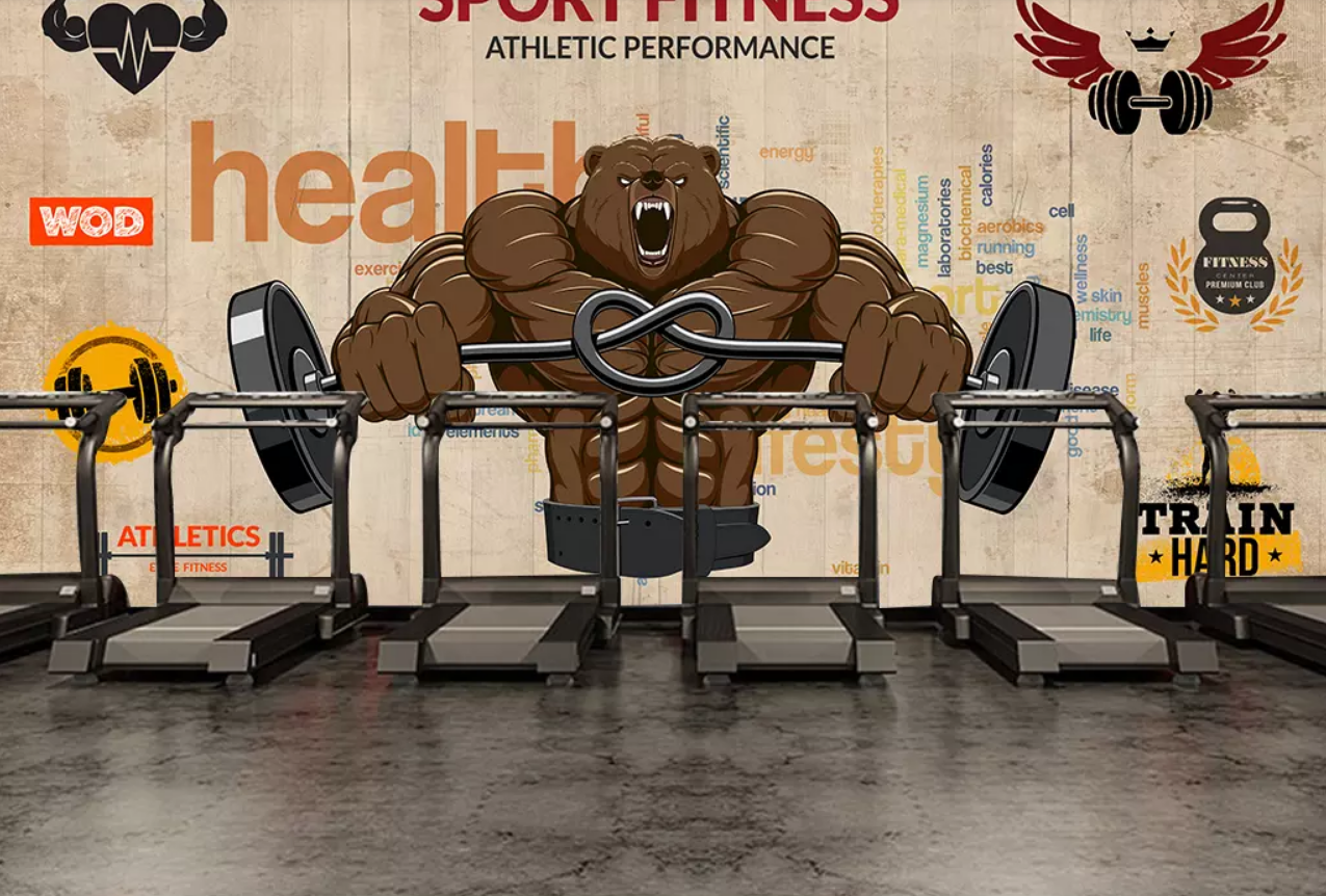 3D Fierce Bear Weightlifting 337 Wallpaper AJ Wallpaper 2