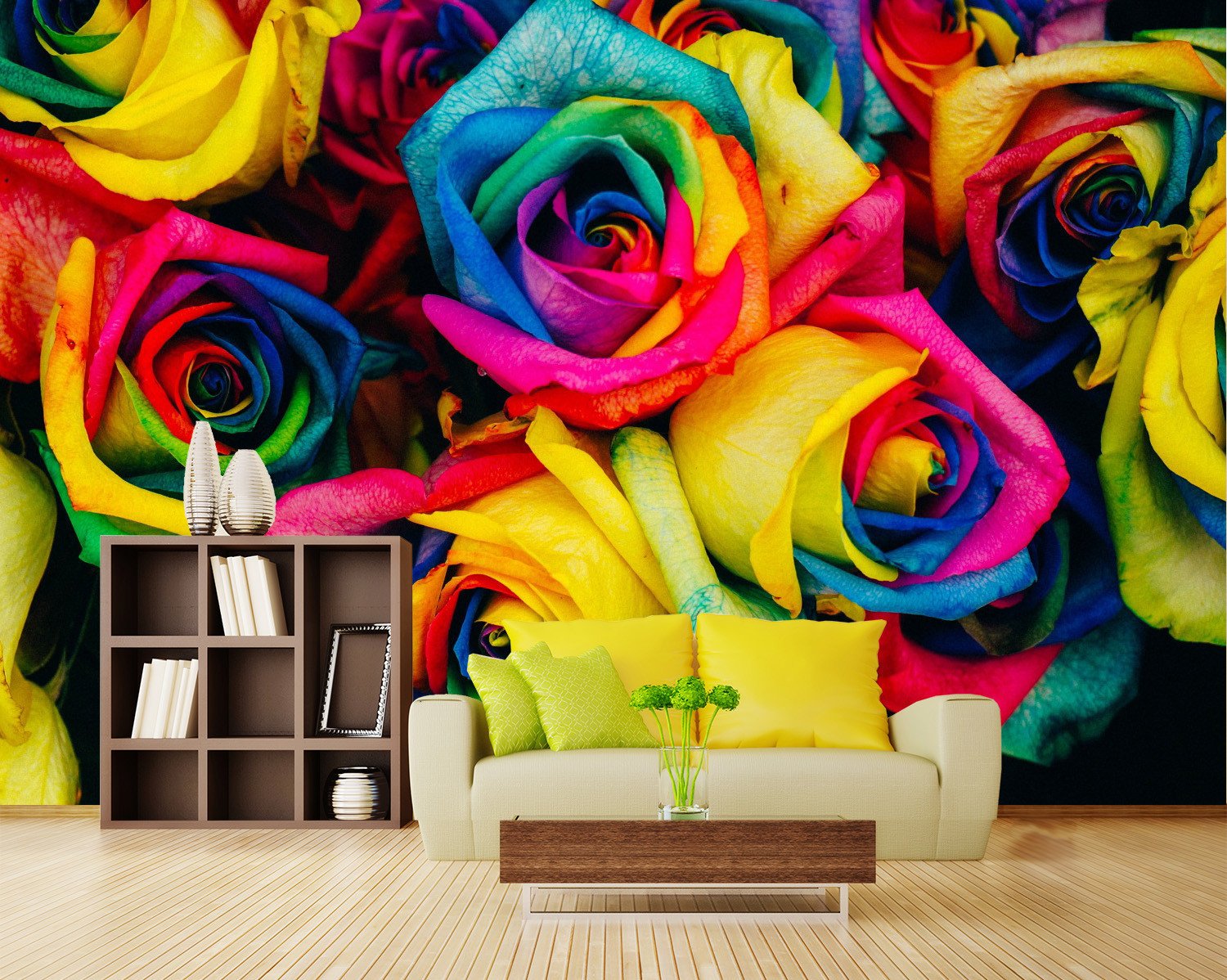 3D Colorful Painting Rose 567 Wallpaper AJ Wallpaper