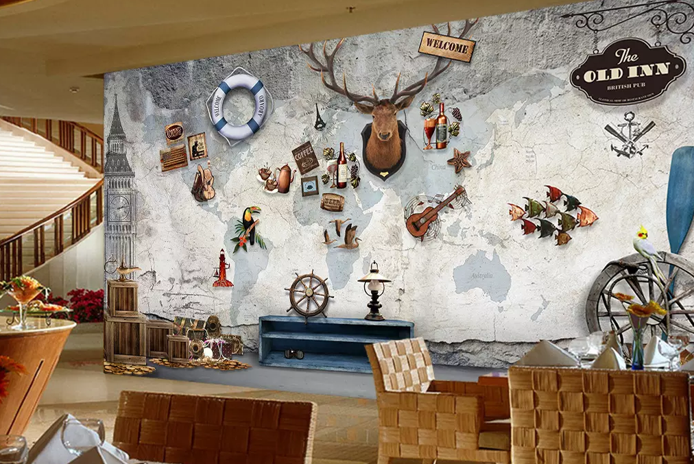 3D Deer Head Guitar 156 Wallpaper AJ Wallpaper 2