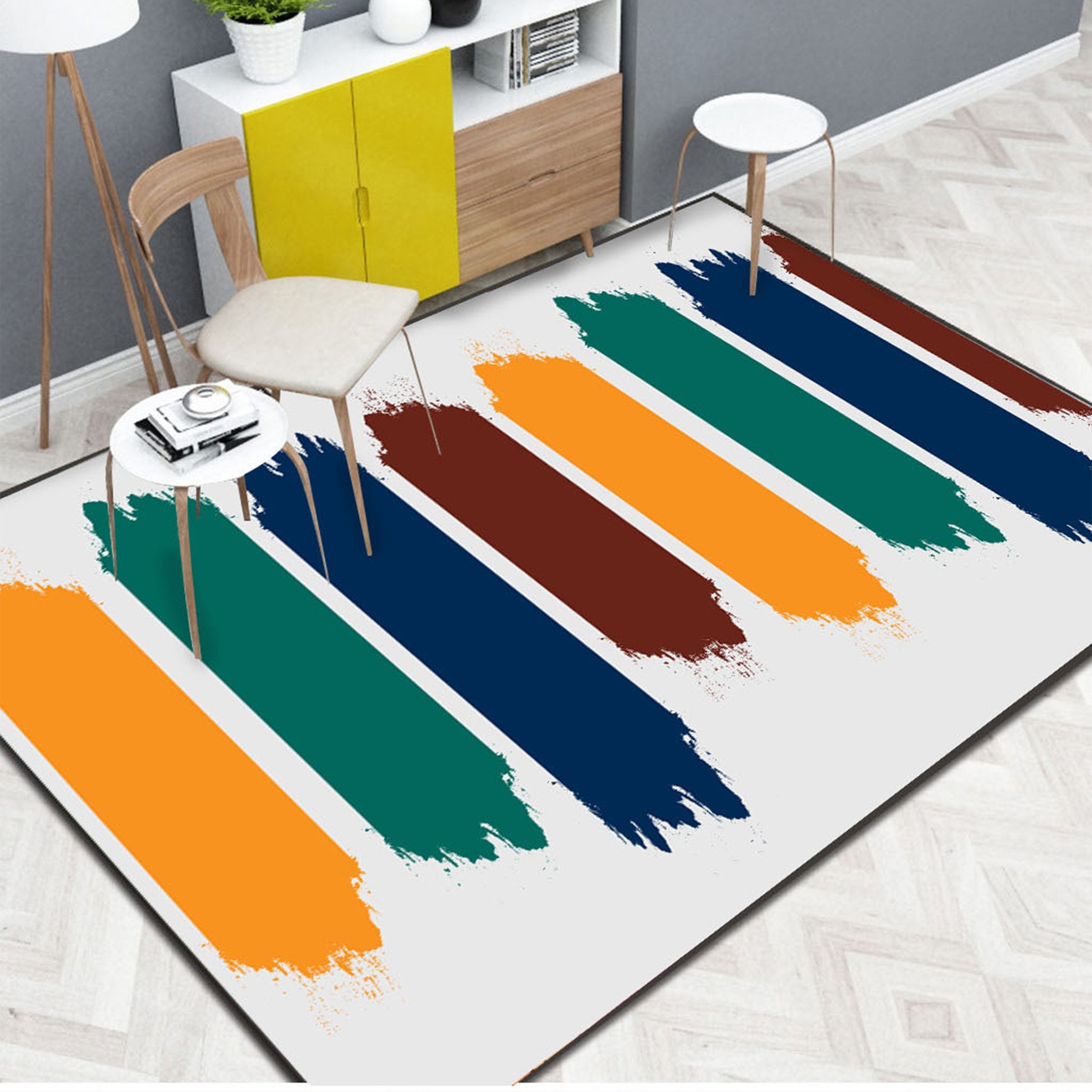 3D Colored Lines WG112 Non Slip Rug Mat Mat AJ Creativity Home