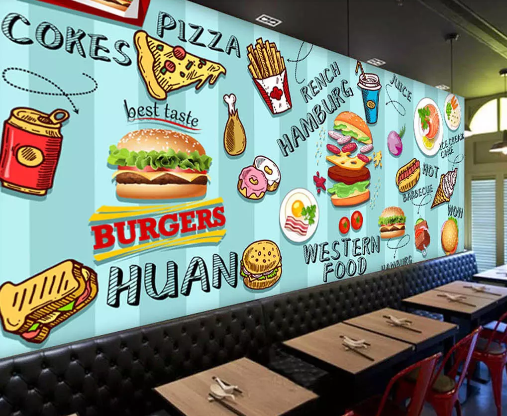 3D Hamburger Pizza Cola 214 Wallpaper AJ Wallpaper 2