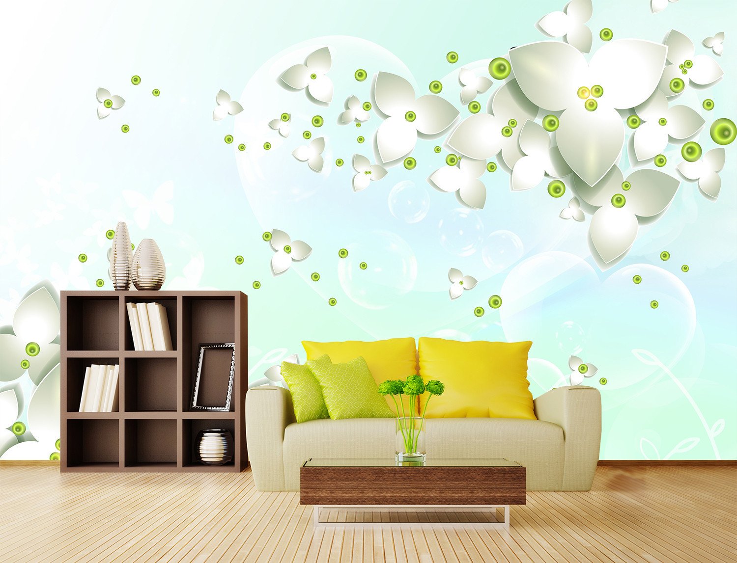 3D White Clover 242 Wallpaper AJ Wallpaper 2
