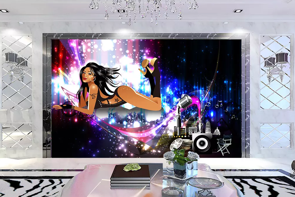 3D Microphone Speaker Woman 329 Wallpaper AJ Wallpaper 2