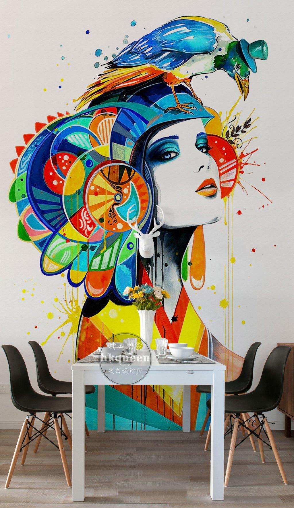 3D Color Lady Avatar 544 Wall Murals Wallpaper AJ Wallpaper 2