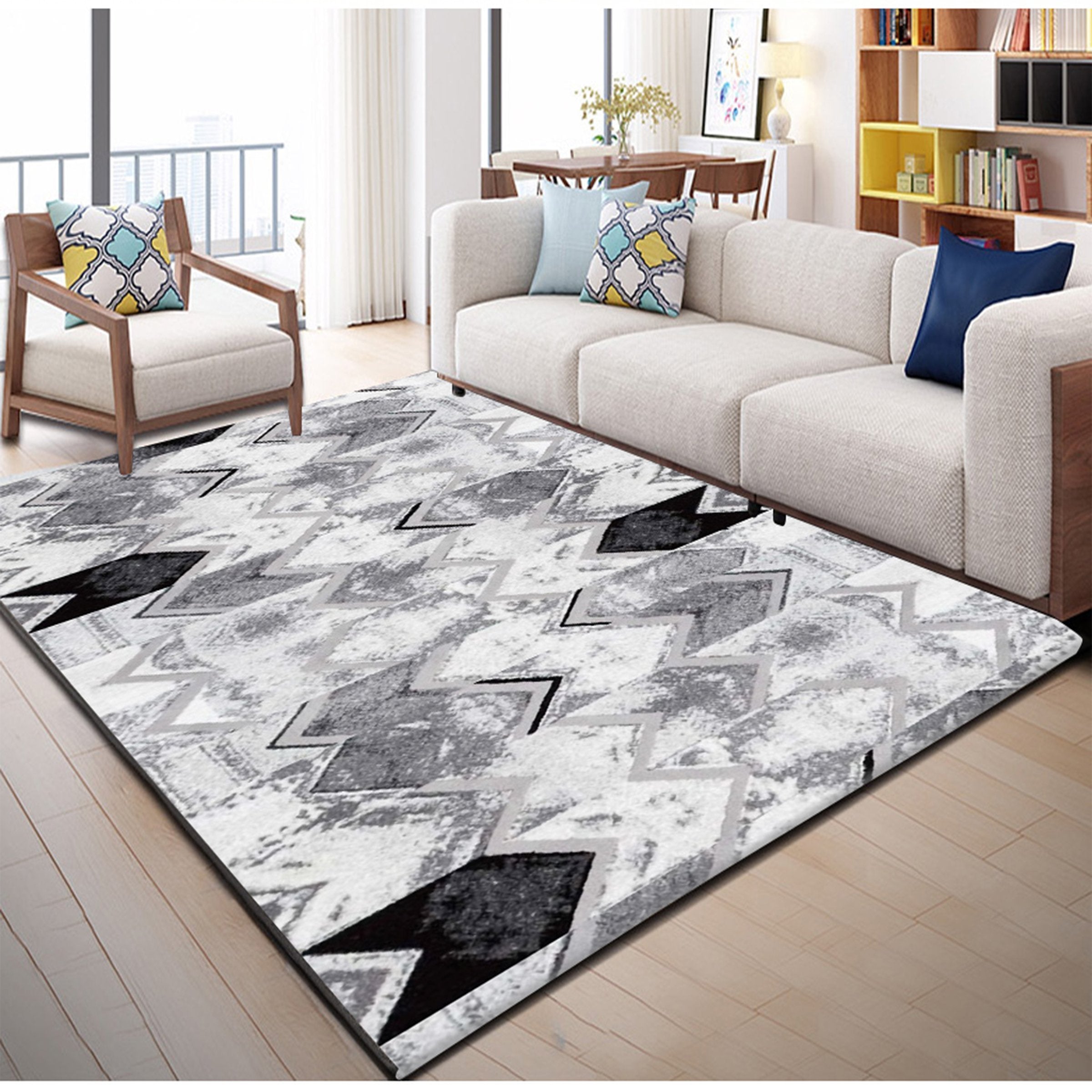 3D Black Geometry WG137 Non Slip Rug Mat Mat AJ Creativity Home
