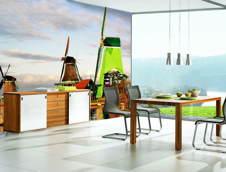 Riverside Windmills Wallpaper AJ Wallpaper