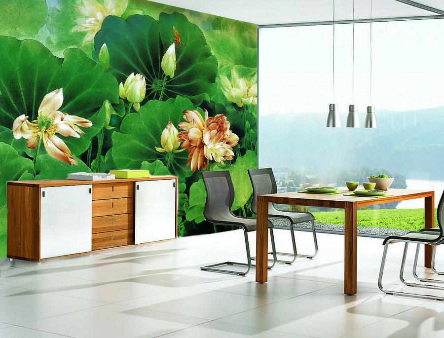 3D Green Louts Pond 282 Wallpaper AJ Wallpaper 2