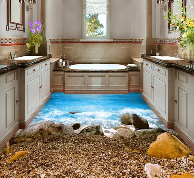 3D Beautiful Coast Floor Mural Wallpaper AJ Wallpaper 2