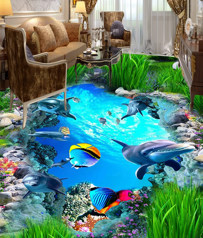 3D Underwater World 534 Floor Mural Wallpaper Murals Rug & Mat Print Epoxy waterproof bath floor