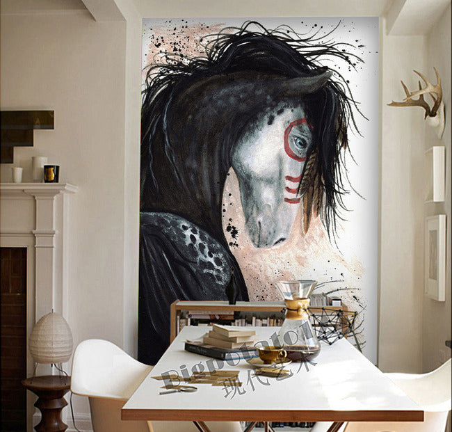 3D Feather Horse WG098 Wall Murals