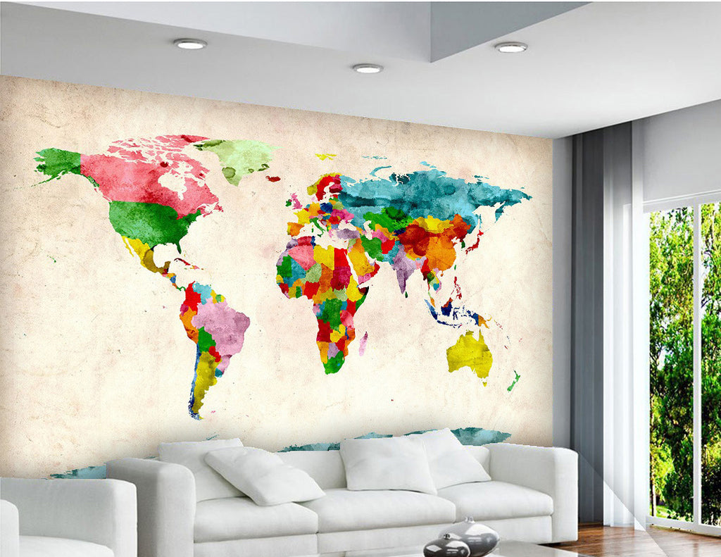 3D Color World Map WG169 Wall Murals