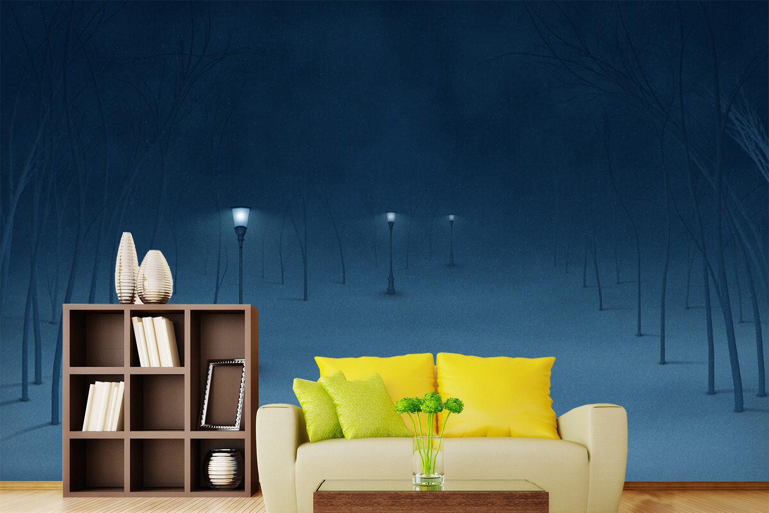 Snowy Night Lights 74 Wallpaper AJ Wallpaper 1