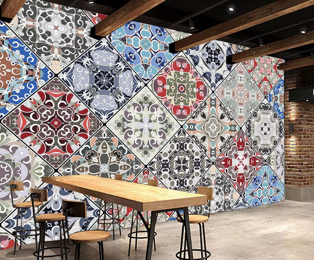 3D Square Pattern Flower 370 Wallpaper AJ Wallpaper 2