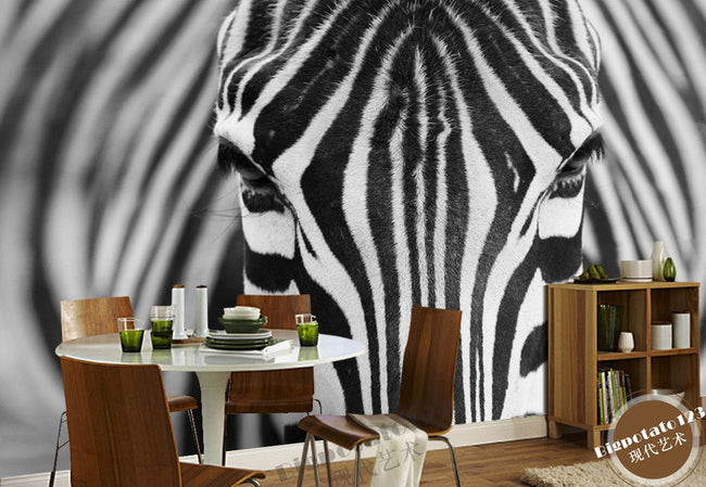3D Zebra Head WG243 Wall Murals