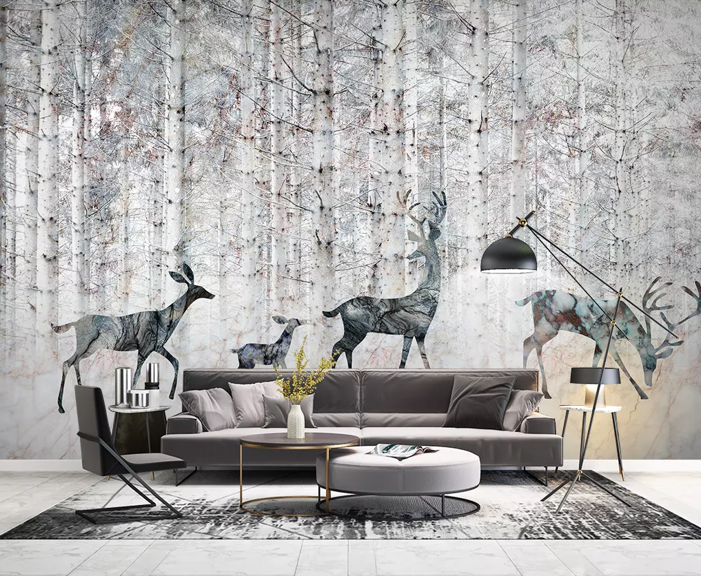 3D Forest Deer Shadow 336 Wallpaper AJ Wallpaper 2