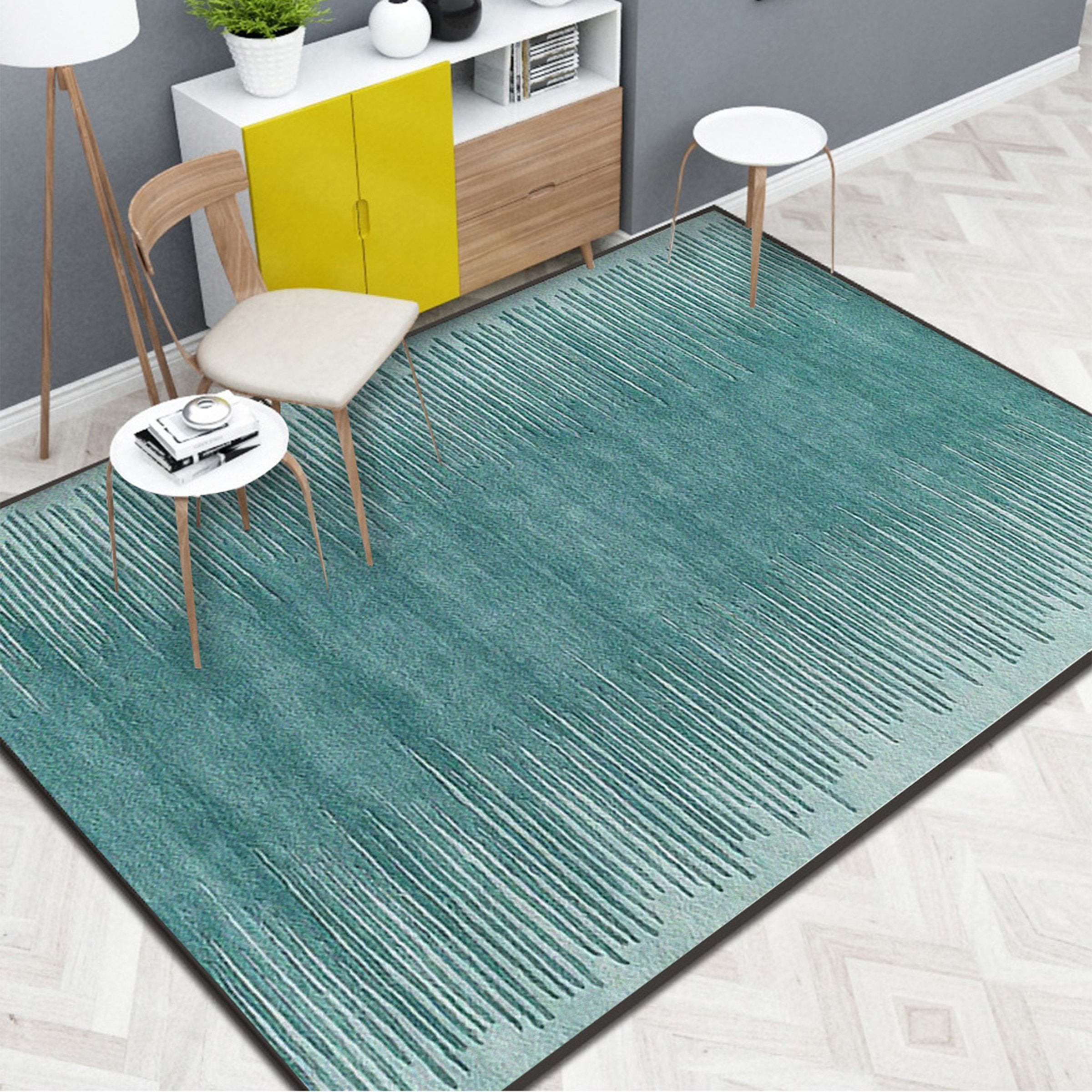 3D Green Vertical WG140 Non Slip Rug Mat Mat AJ Creativity Home