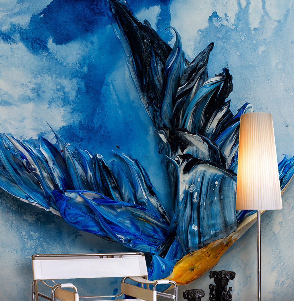 3D Blue Painting WG065 Wall Murals