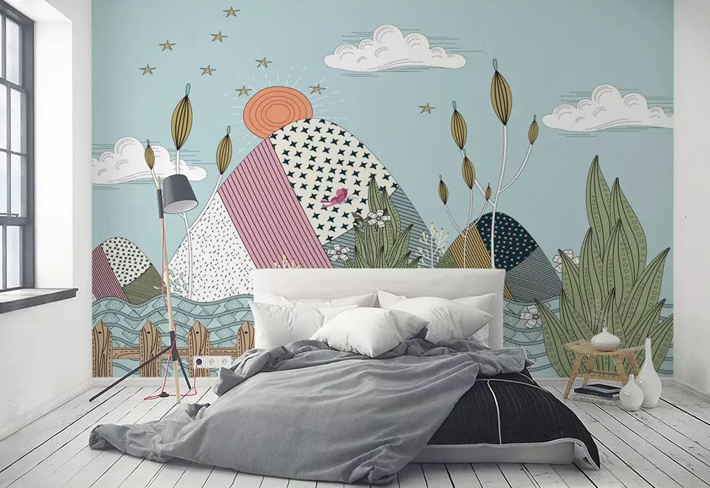 3D Different Color Mountains 238 Wallpaper AJ Wallpaper 2