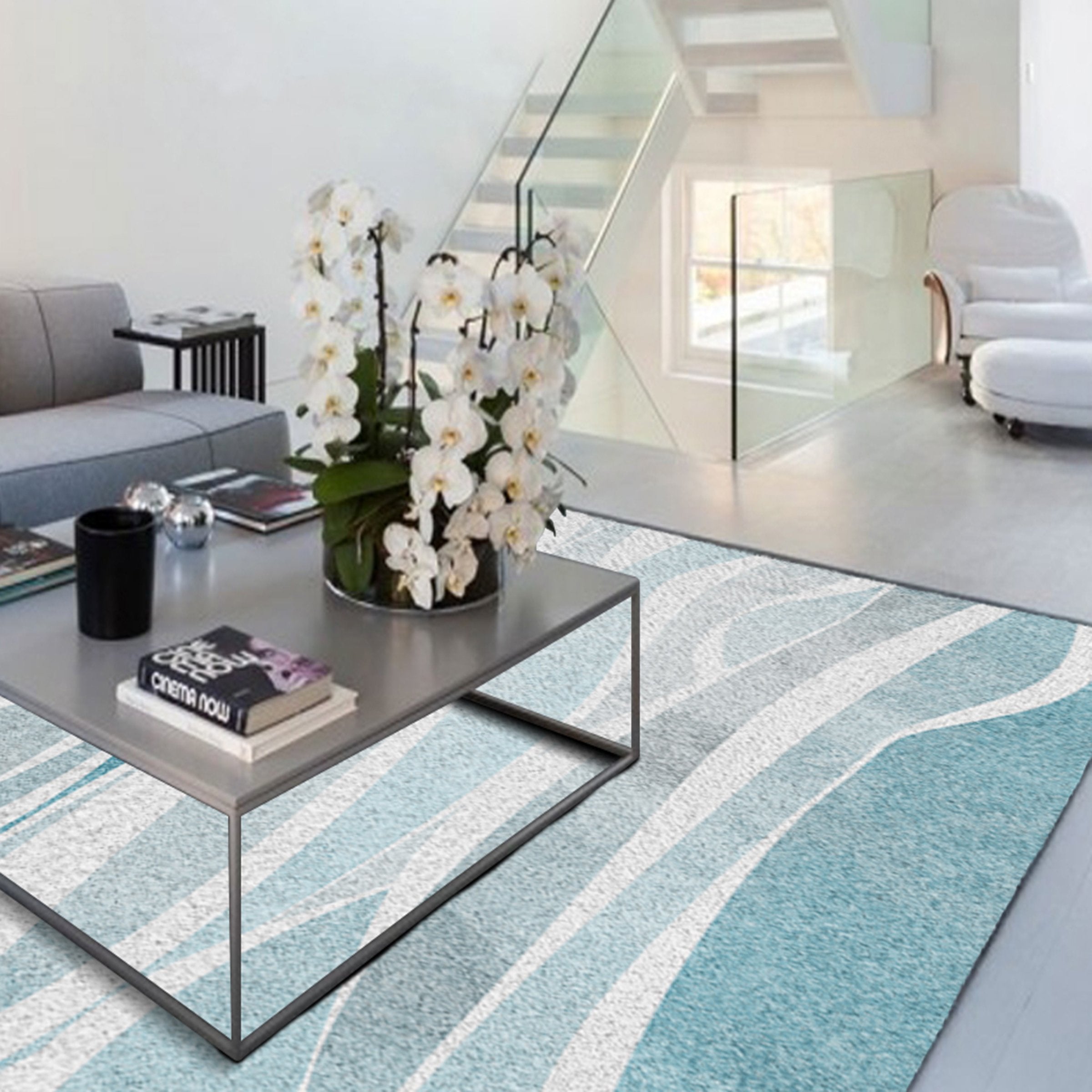 3D Light Green Stripes WG070 Non Slip Rug Mat Mat AJ Creativity Home