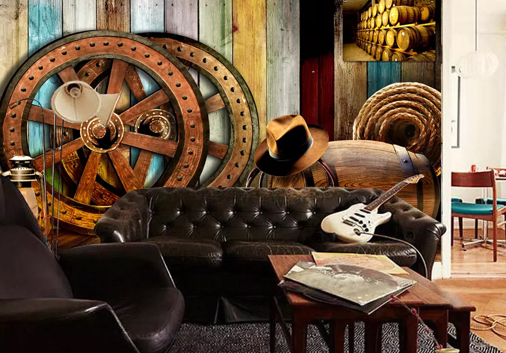 3D Wooden Wheel Casks 79 Wallpaper AJ Wallpaper 2