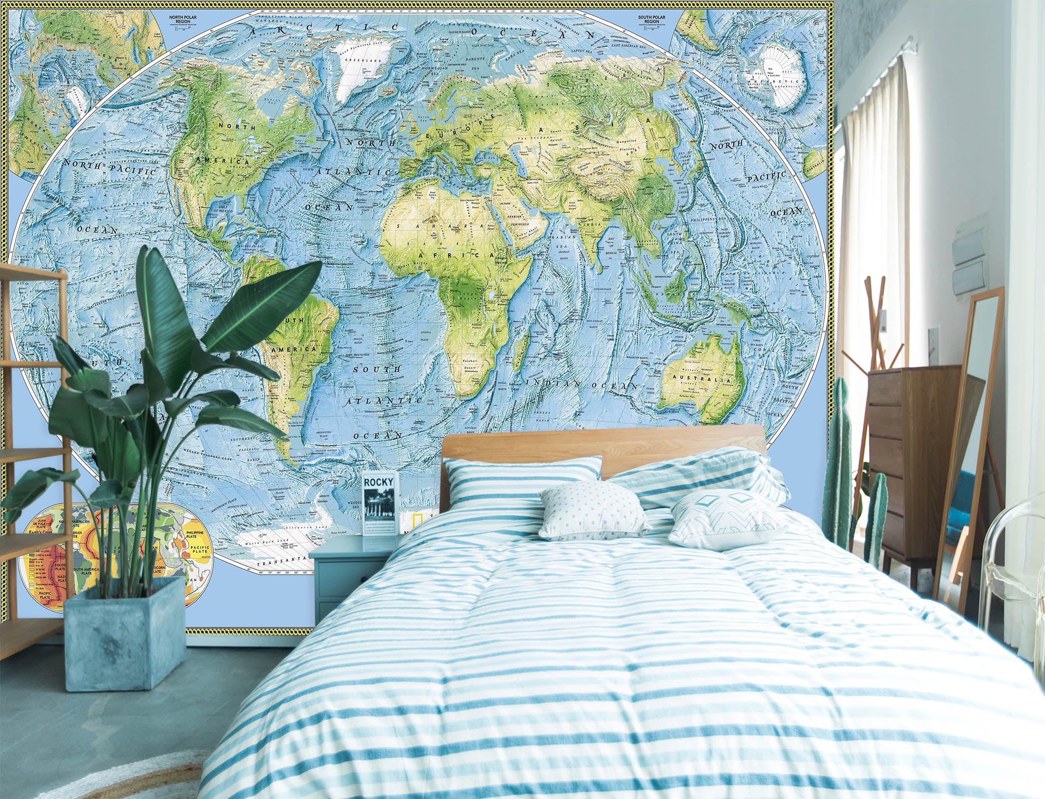 3D Island Distribution 2164 World Map Wall Murals