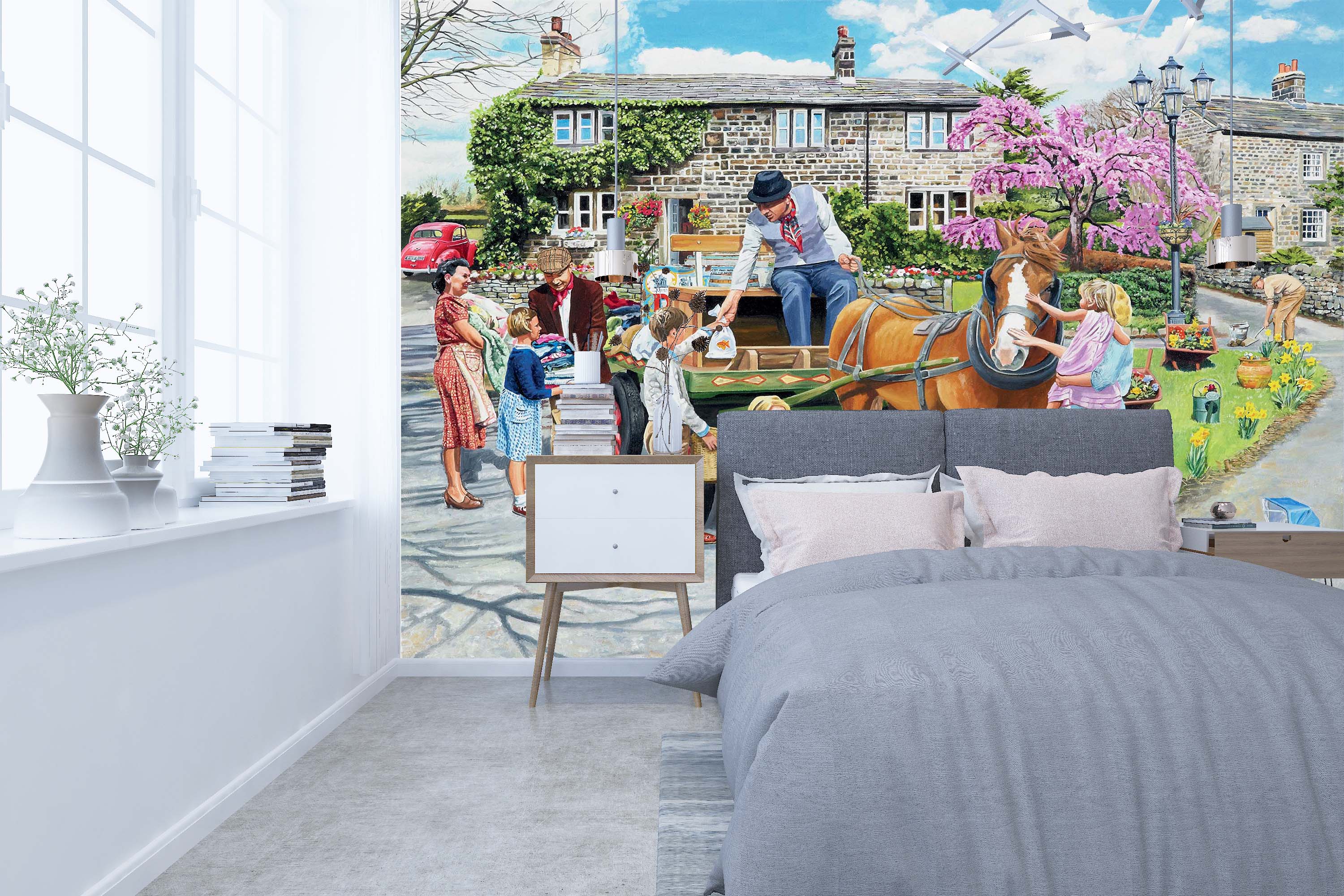 3D Petting The Horse 1044 Trevor Mitchell Wall Mural Wall Murals