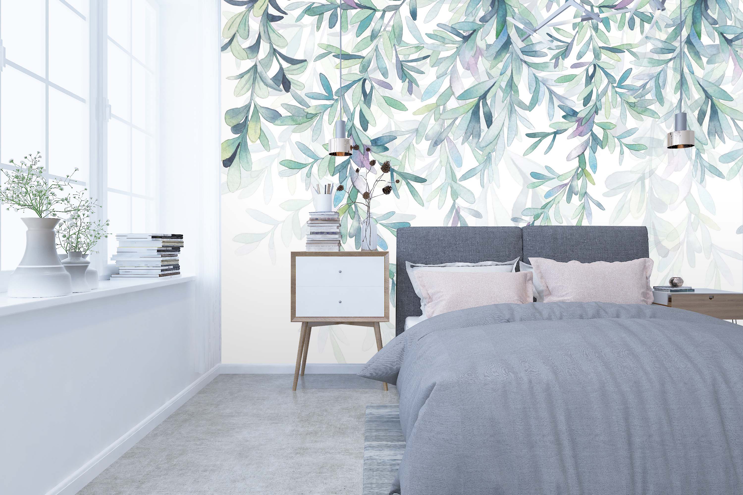 3D Green Willow 112 Wall Murals Wallpaper AJ Wallpaper 2