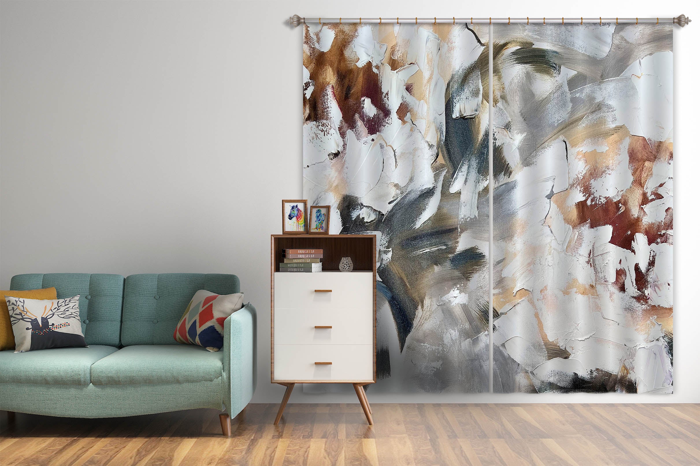 3D Paint Flower 3028 Skromova Marina Curtain Curtains Drapes