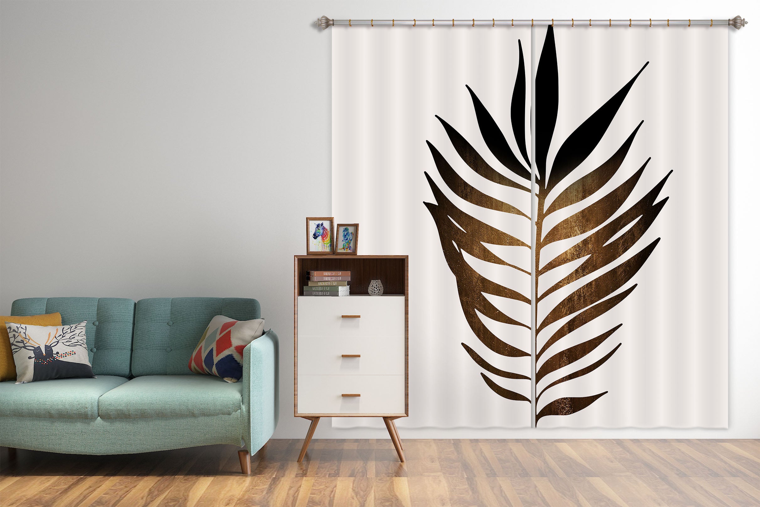 3D Leaf Pattern 1075 Boris Draschoff Curtain Curtains Drapes