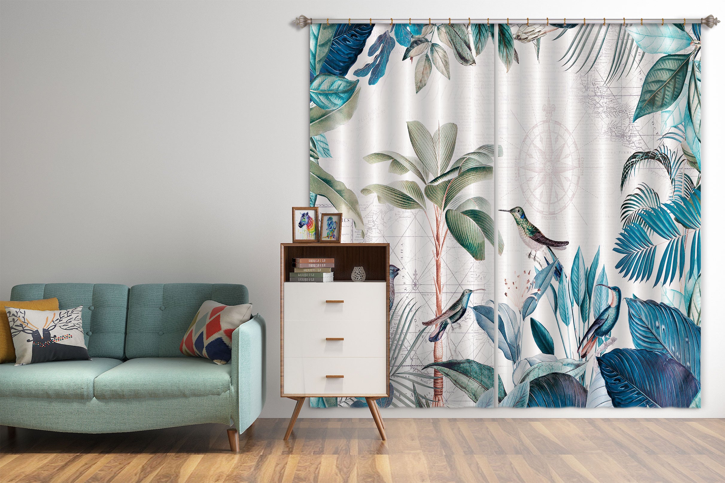 3D Bird Jungle 023 Andrea haase Curtain Curtains Drapes
