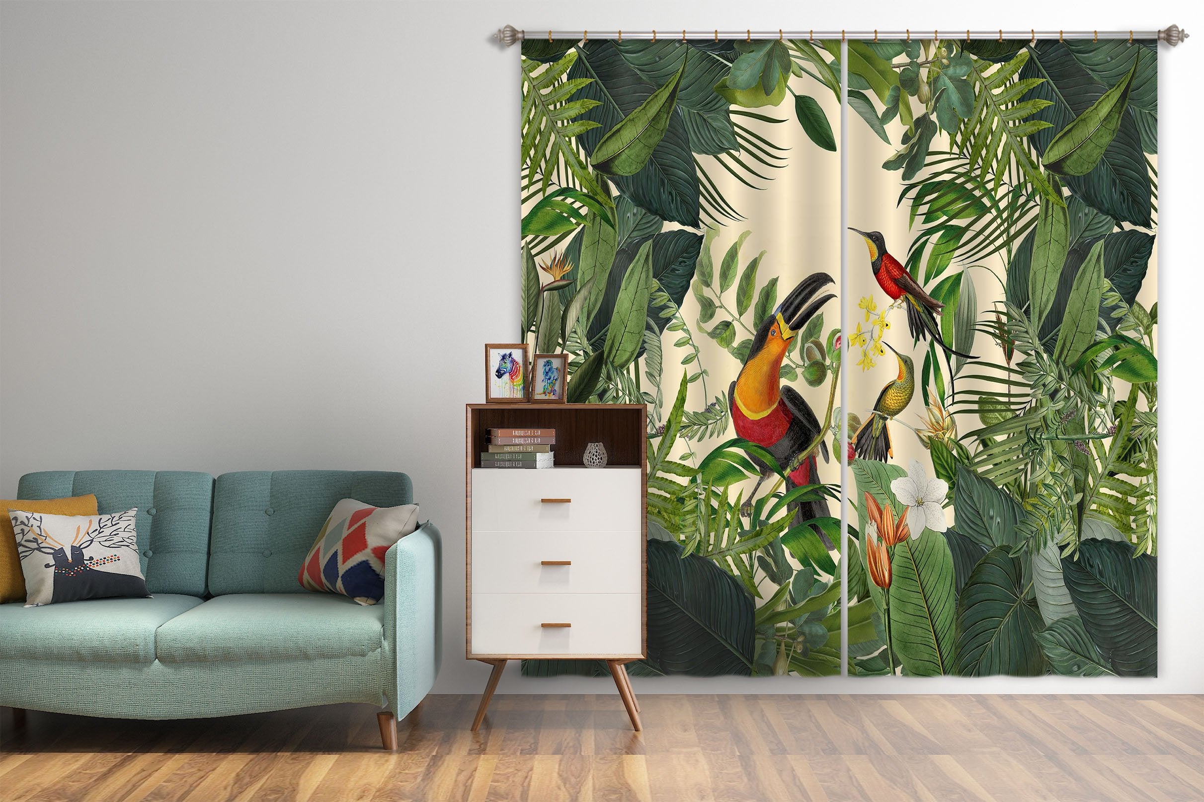 3D Bird Feeding 046 Andrea haase Curtain Curtains Drapes Wallpaper AJ Wallpaper