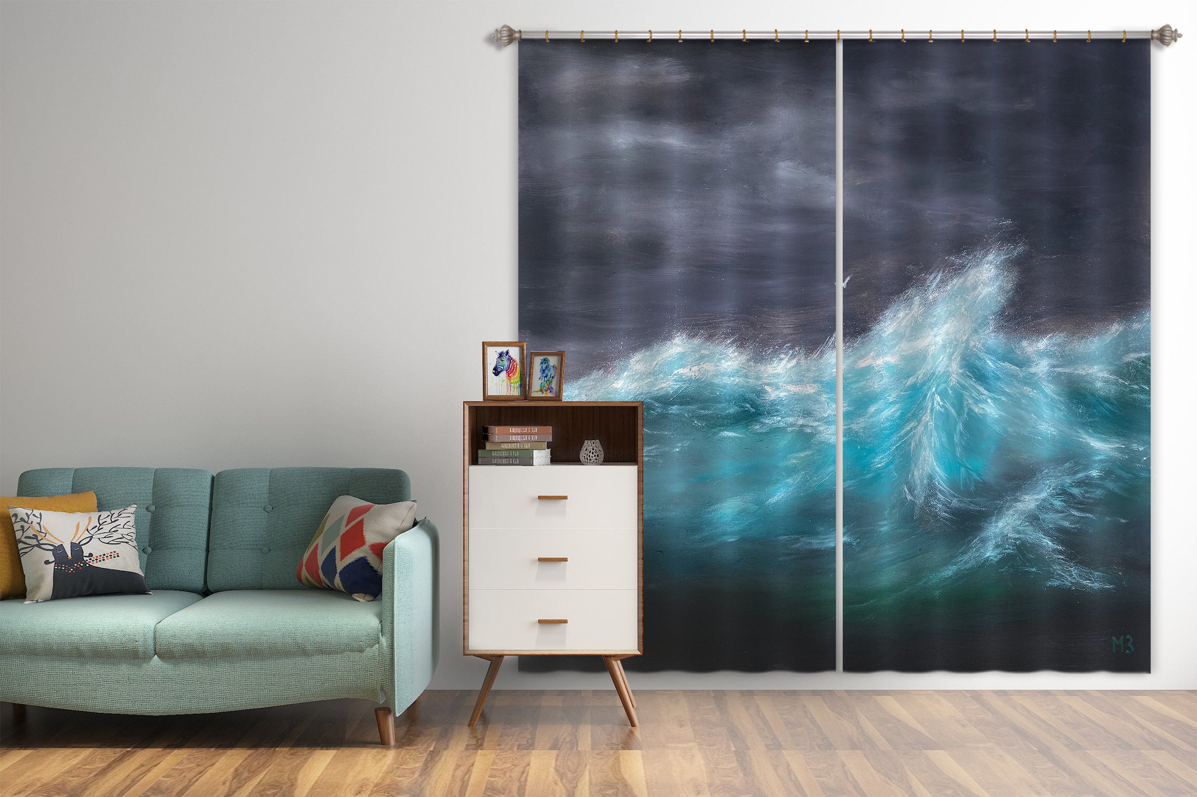 3D Waves 9761 Marina Zotova Curtain Curtains Drapes