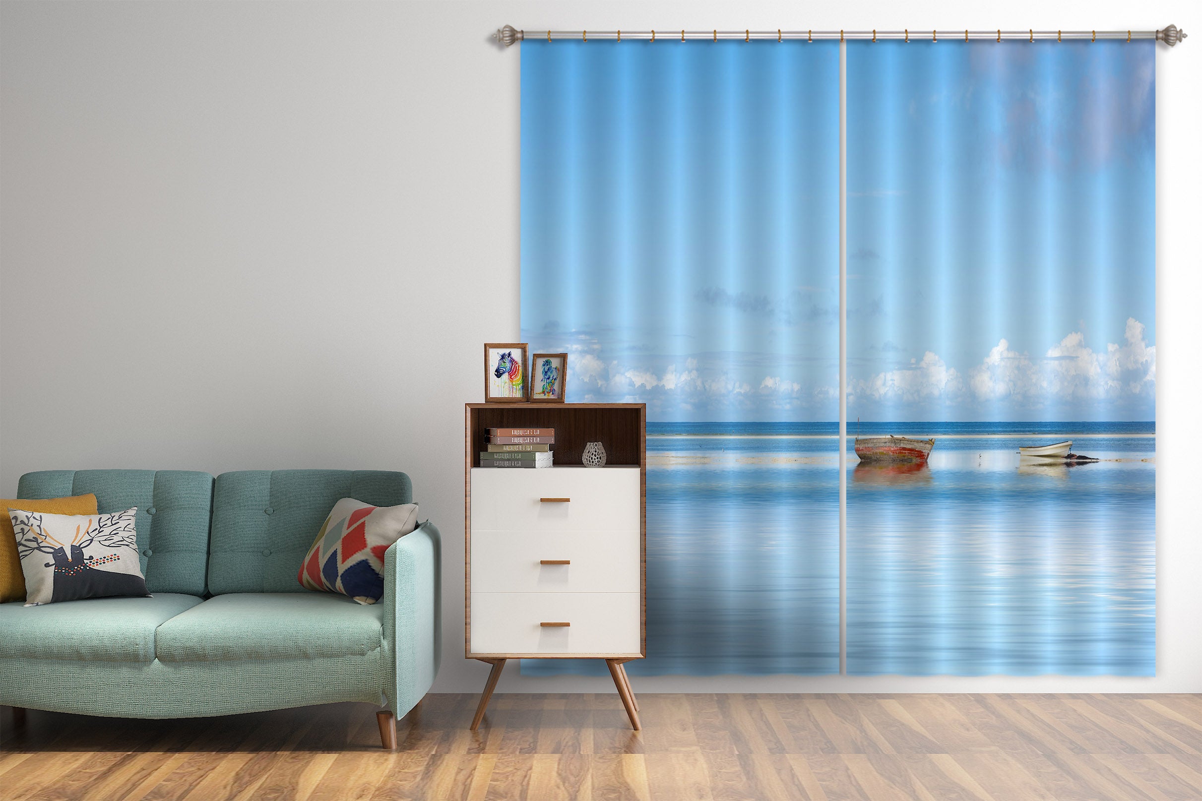 3D Sea Boat 108 Marco Carmassi Curtain Curtains Drapes