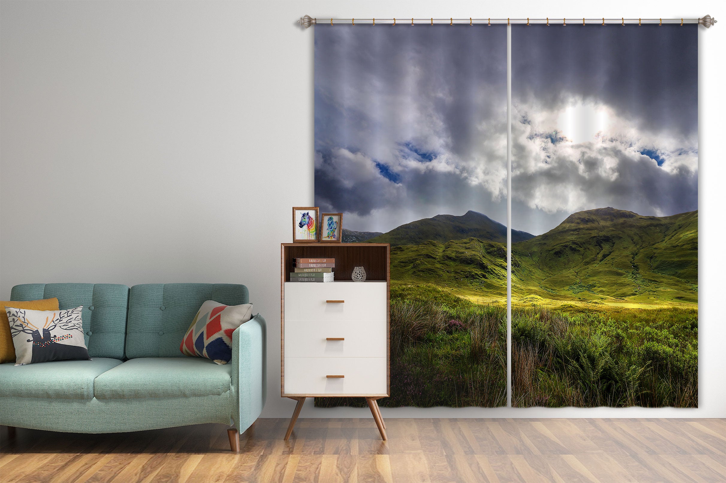 3D Green Valley 010 Jerry LoFaro Curtain Curtains Drapes