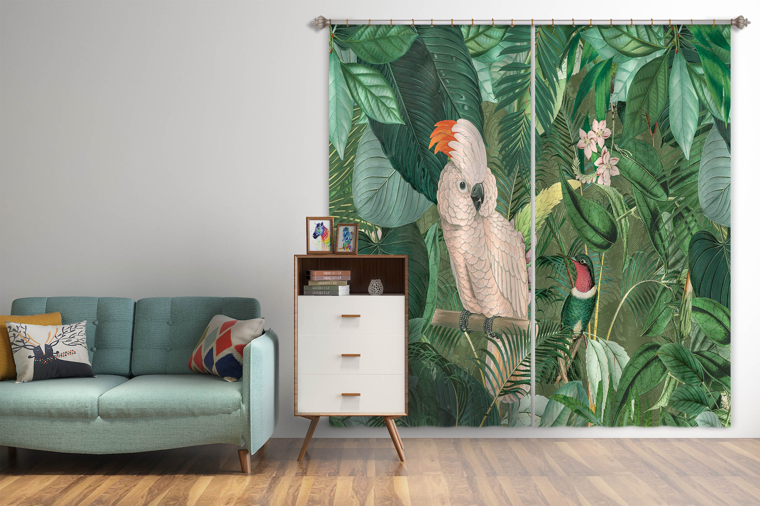 3D Jungle Friends 065 Andrea haase Curtain Curtains Drapes