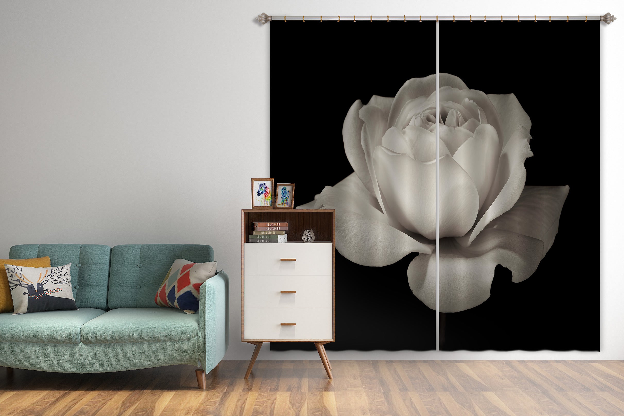 3D Elegant Rose 6508 Assaf Frank Curtain Curtains Drapes