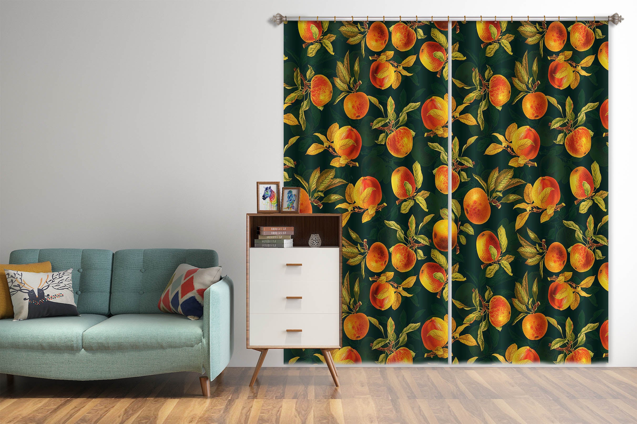 3D Orange Tree 165 Uta Naumann Curtain Curtains Drapes