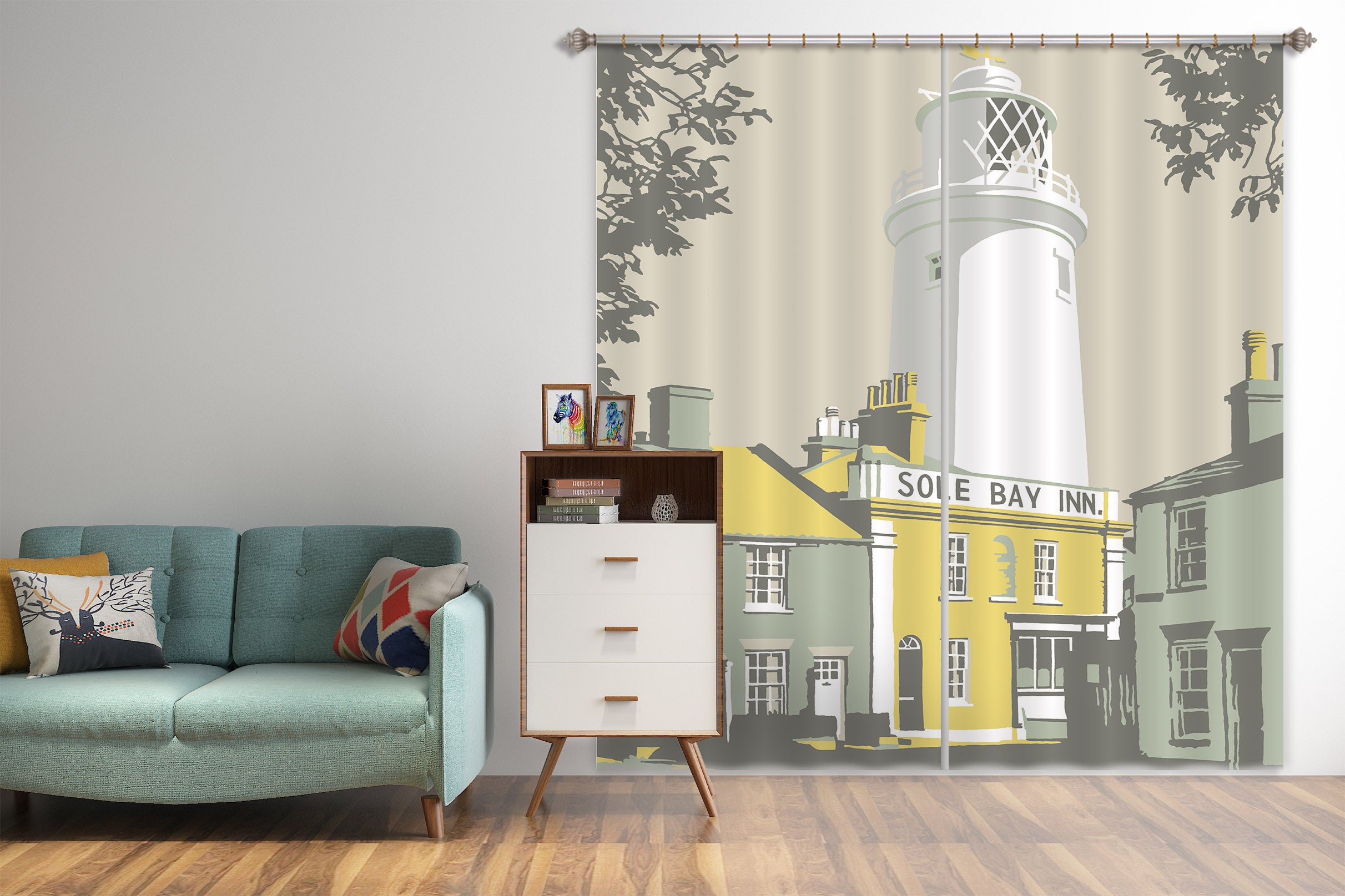 3D Sole Bay Inn 147 Steve Read Curtain Curtains Drapes