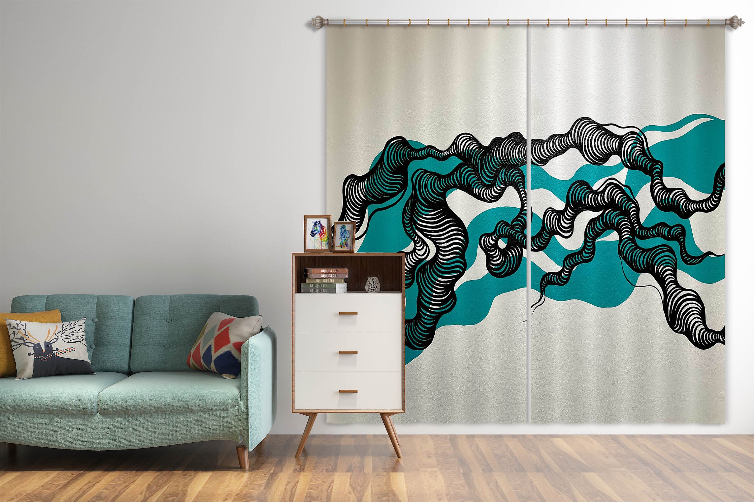 3D Black Texture 373 Jacqueline Reynoso Curtain Curtains Drapes