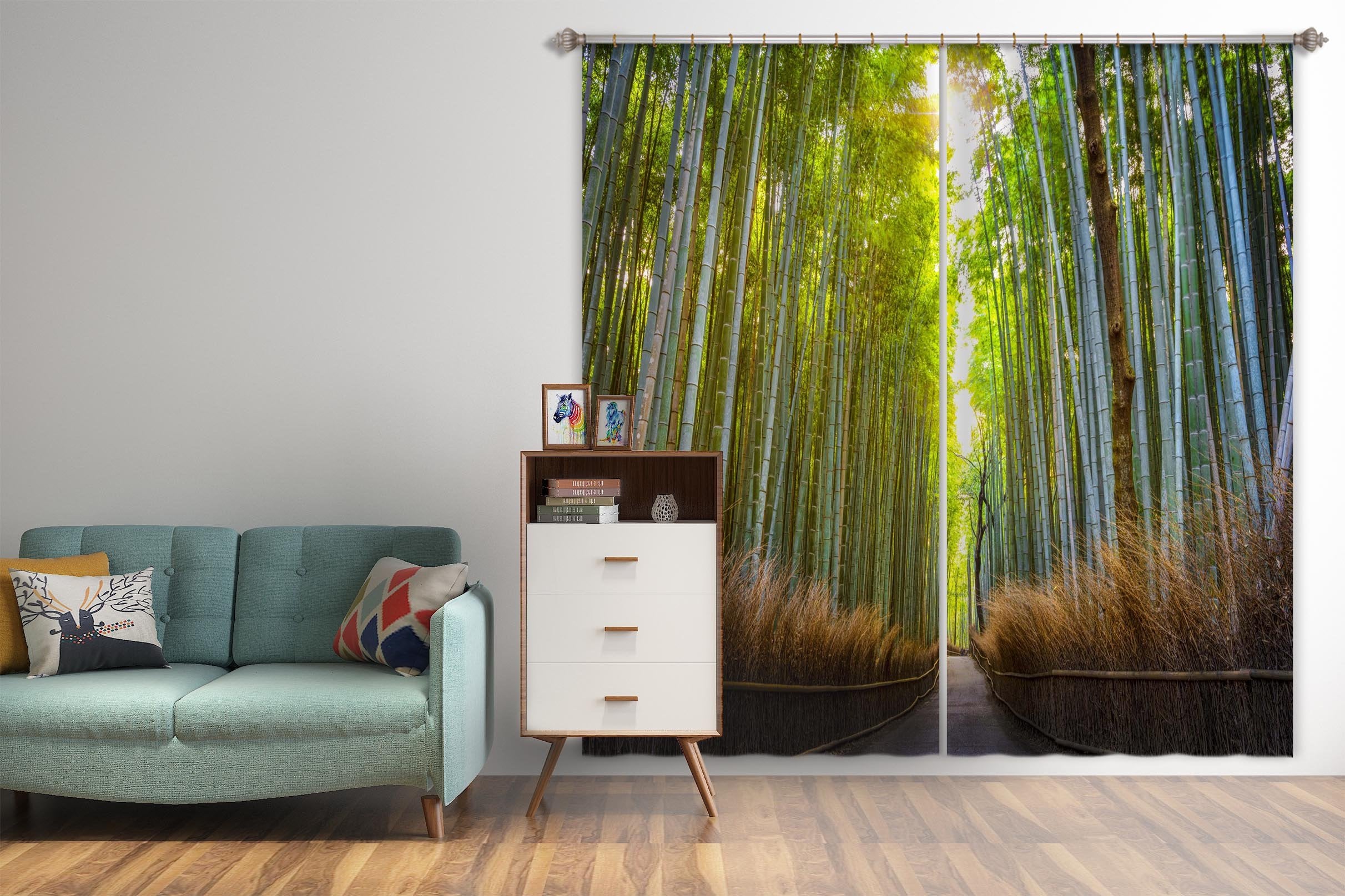 3D Bamboo Forest 079 Marco Carmassi Curtain Curtains Drapes Wallpaper AJ Wallpaper