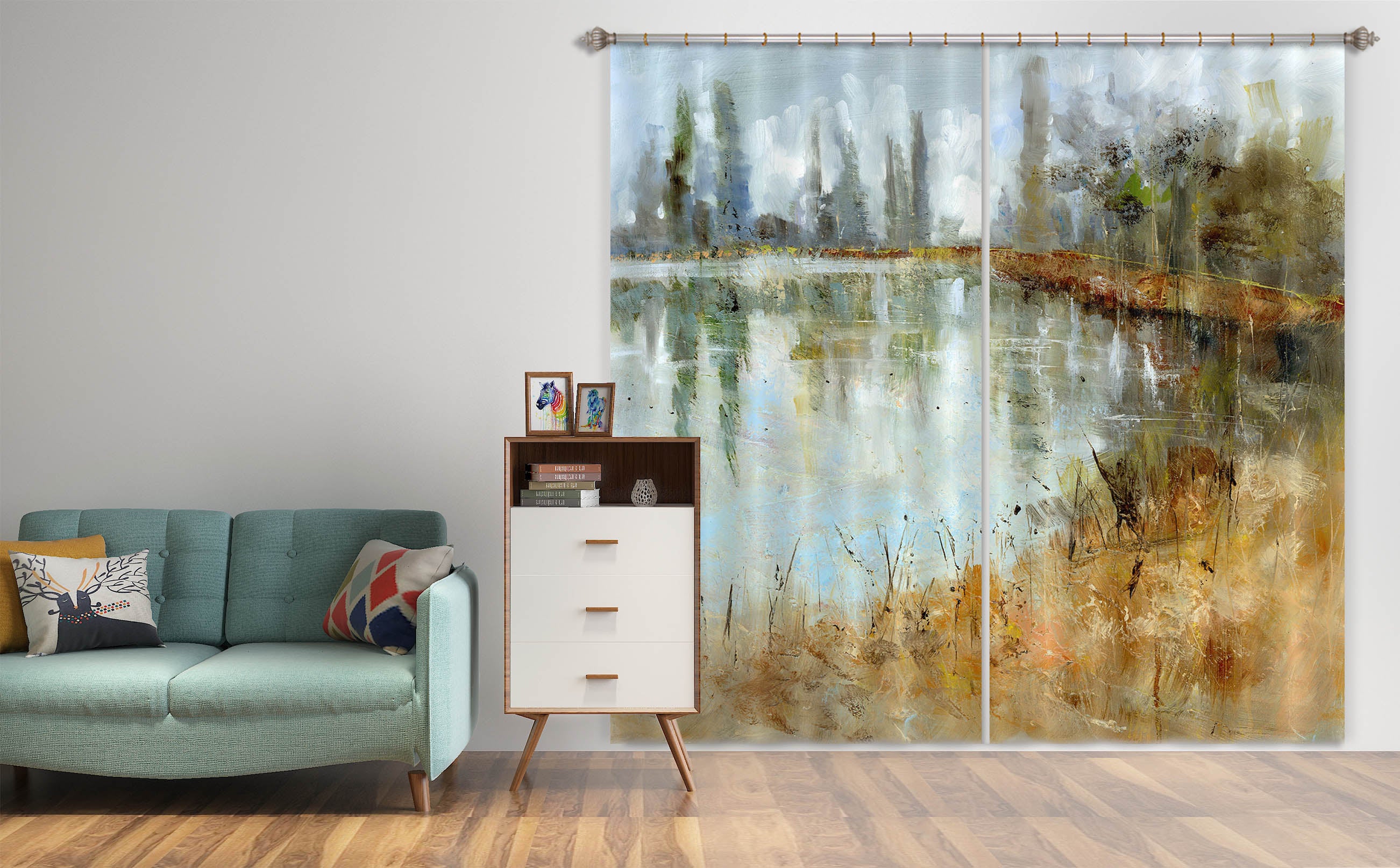 3D Country Road 012 Anne Farrall Doyle Curtain Curtains Drapes