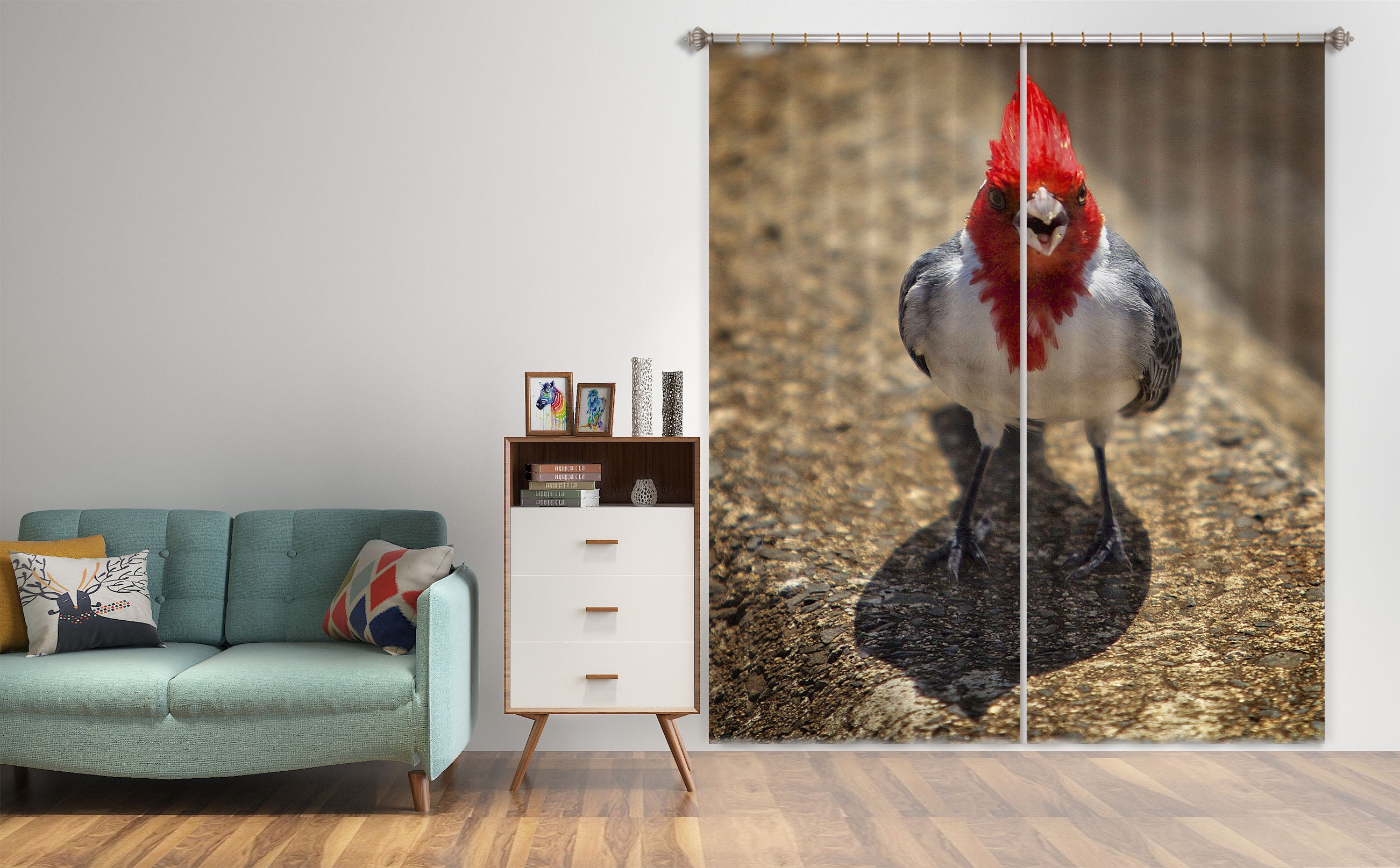 3D Red Crown 067 Kathy Barefield Curtain Curtains Drapes