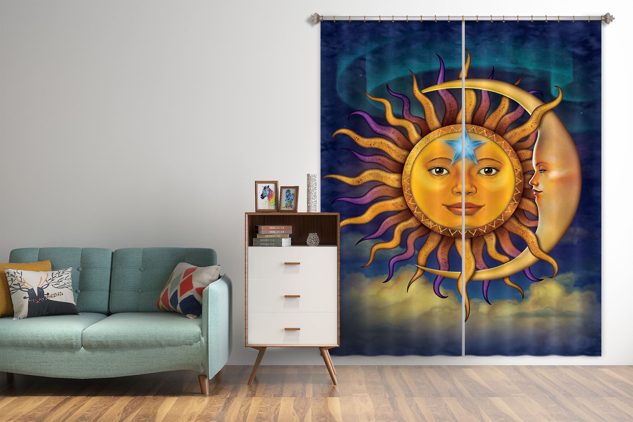 3D Sun God Religion 033 Vincent Hie Curtain Curtains Drapes
