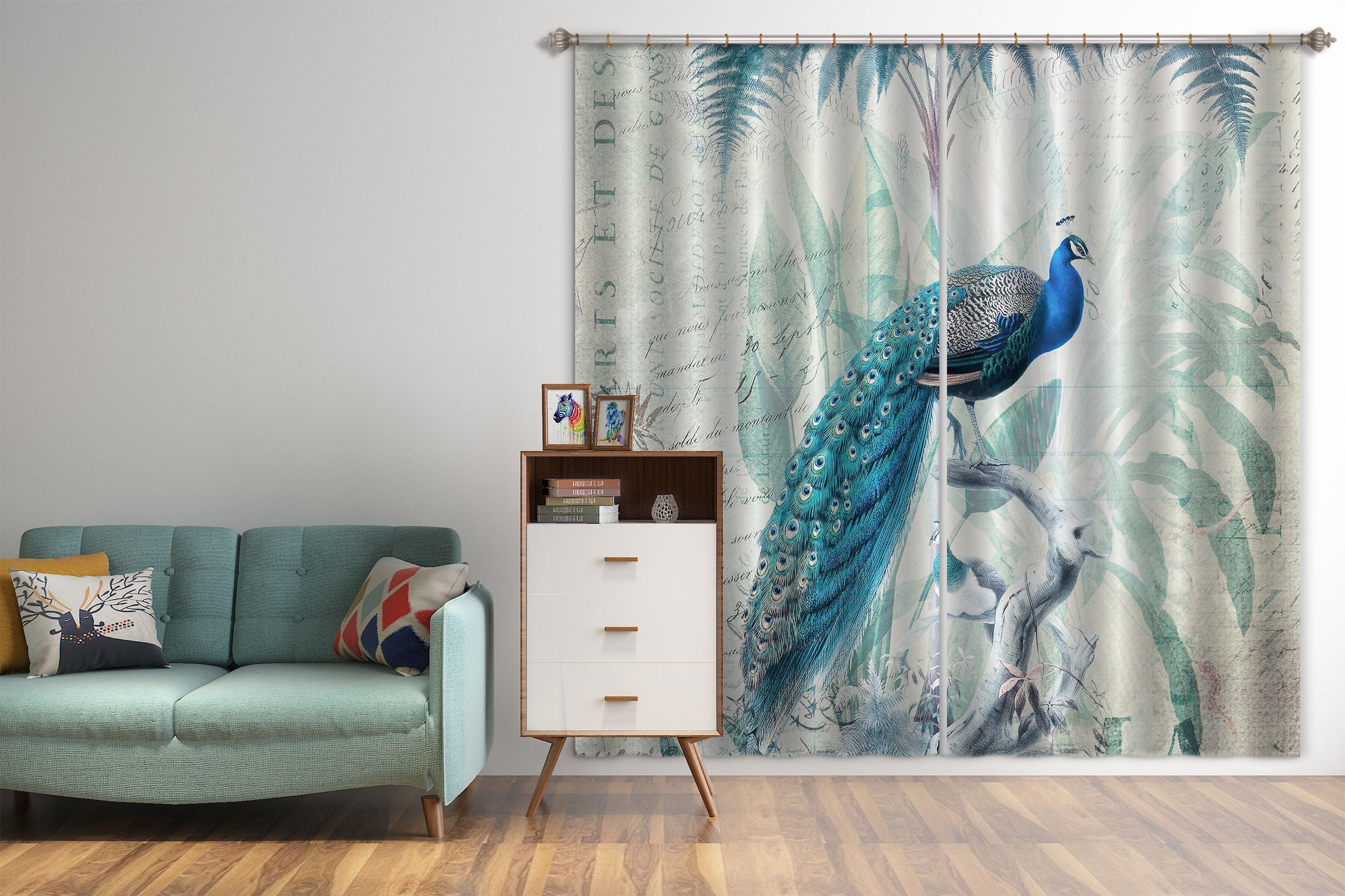 3D Peacock Tree 006 Andrea haase Curtain Curtains Drapes